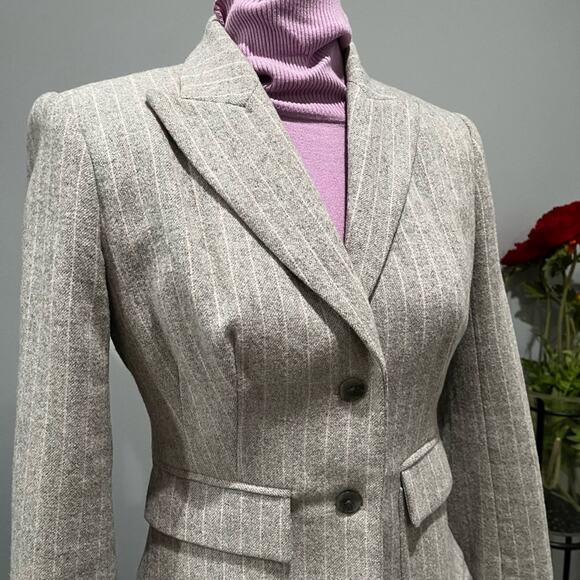 NEW Body by Victoria Wool Pinstripe Tailored Structured Hourglass Blazer Jacket - Picture 3 of 16